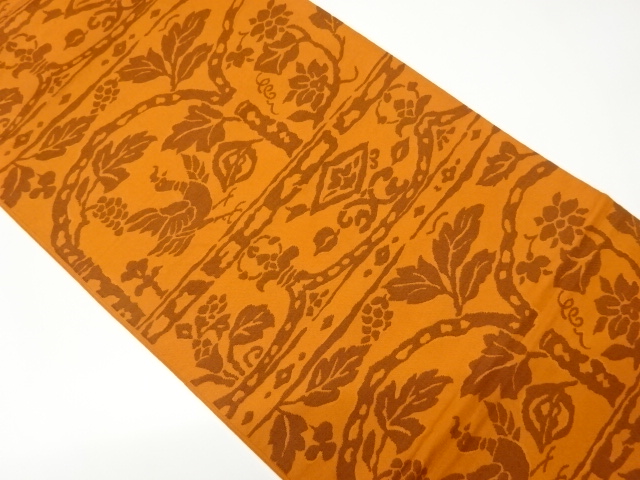 JAPANESE KIMONO / FUKURO OBI / WOVEN TREE & BIRD 